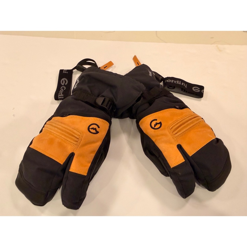 Gordini Mens GTX Storm 3 Finger GORE-TEX Lobster Mittens Black Orange 4M1095
